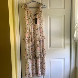 Dreaming of Spring Multi Floral Tiered Maxi Dress